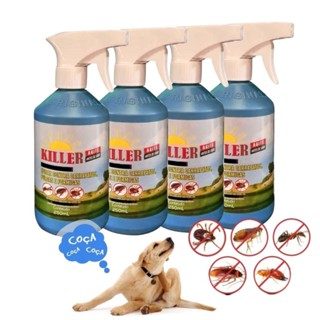 Remédio Contra Carrapatos Antipulgas para Cães  Gatos e Ambientes Killer Blue 250ml - 500ml em Oferta na Shopee