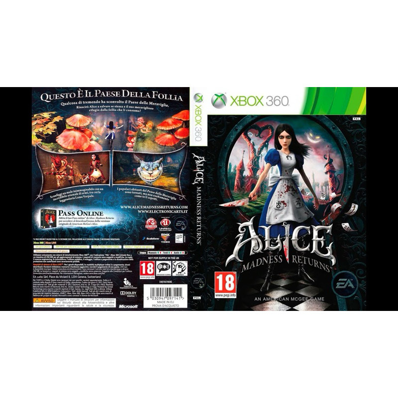 Alice Madness Returns-Xbox 360-Midia Física