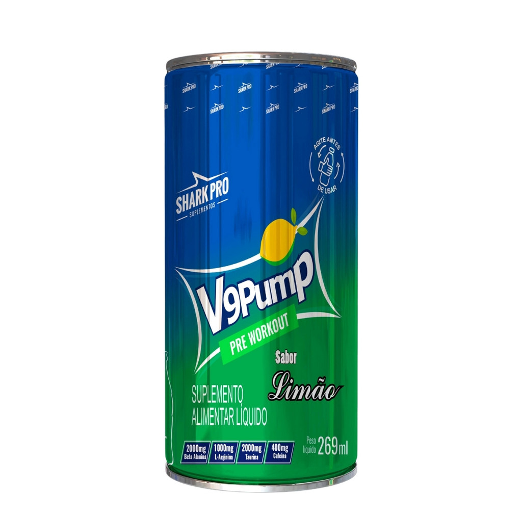 Pré-Treino V9 Drink Lata 269ml Shark Pro Limão em Oferta na Shopee