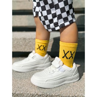 MEIA INFANTIL cano alto | meia XX AMARELA em Oferta na Shopee