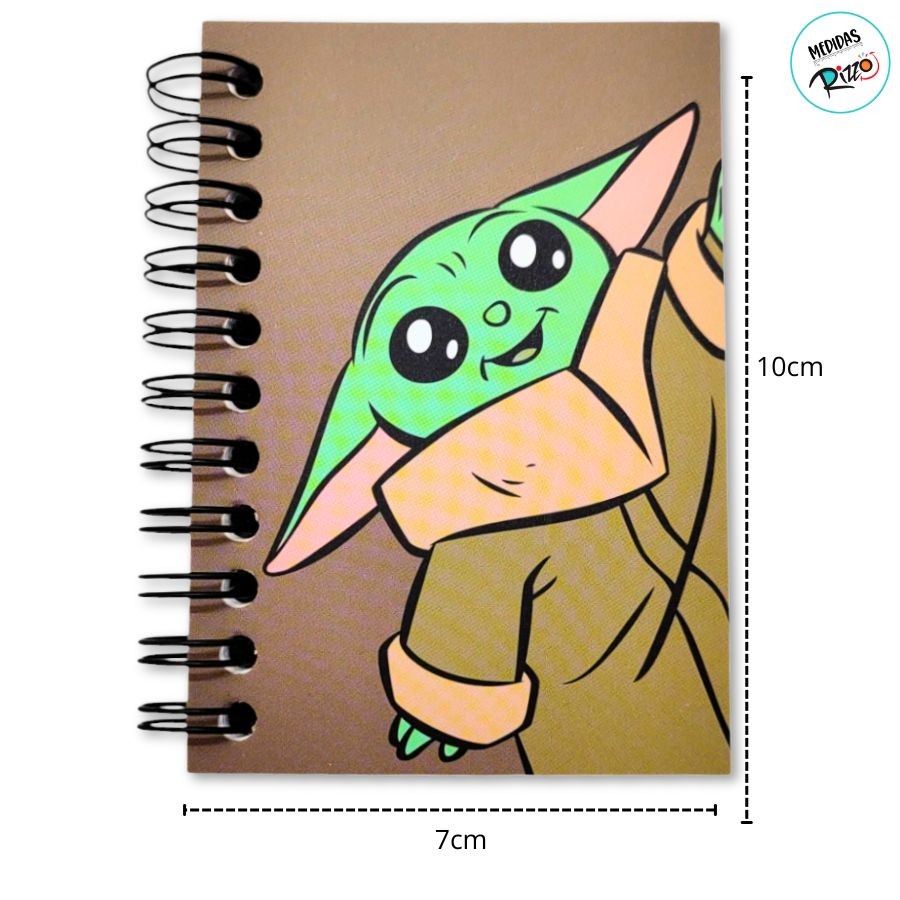 Detalhes do Caderninho de Anotações - Baby Yoda I - Star Wars - 50 Folhas - 7x10cm - 1 unidade - Disney Original - Rizzo