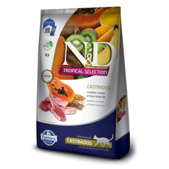 Ração N&D Tropical Selection para Gatos Adultos Castrados 400gr Sabor Cordeiro, Cereais e Frutas Tropicais
