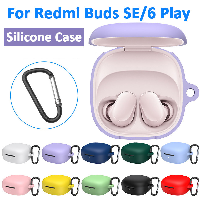 Capa De Silicone Macio Para Redmi Buds 6 Play/SE Protetora À Prova De Choque Fone De Ouvido Sem Fio Com Gancho