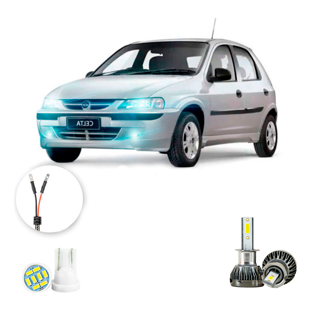 Ultra Led Nano 22000lm Chevrolet Celta 2000-2005 Farol Milha em Oferta na Shopee