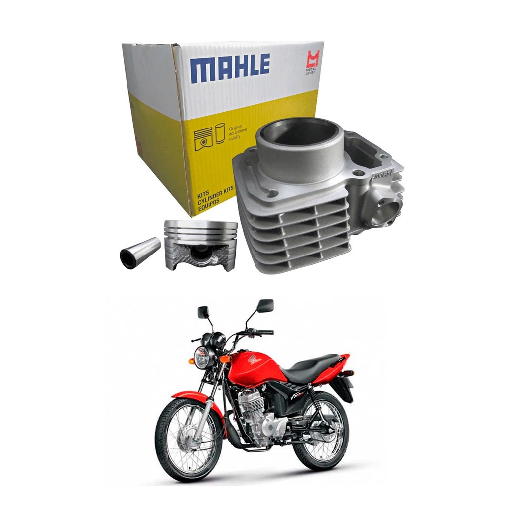 Kit Cilindro Pistao E Aneis Fan 125 2009 Ate 2016 Metal Leve