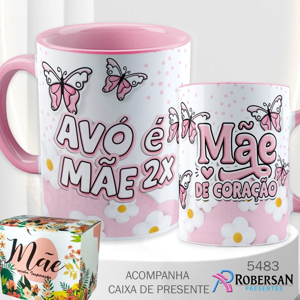 Caneca para Avó Presente Especial Vó Caneca Porcelana Criativa Dia das Mães ou Aniversário Surpreenda Sua Vó