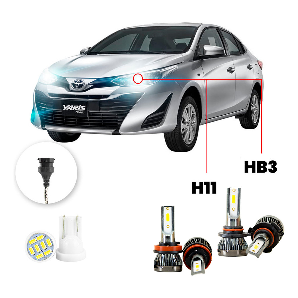 Ultra Led Nano Toyota Yaris 2018-2022 H11 Hb3 22000lm em Oferta na Shopee
