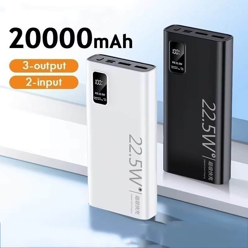 Carregador Portátil 20000mah grande capacidade power bank usb c 22.5w rápido portátil bateria  iphone samsung em Oferta na Shopee