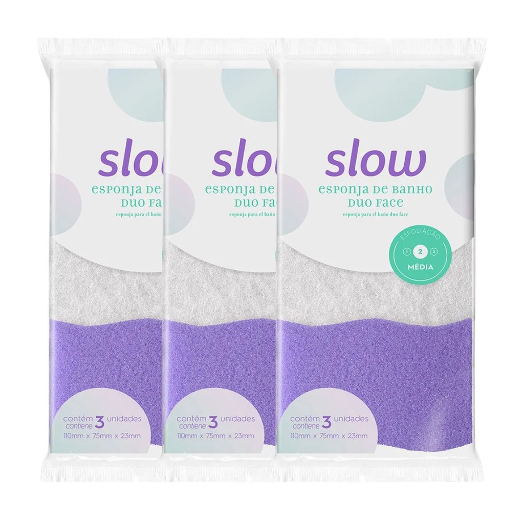 Conjunto 9 Esponjas De Banho Esfoliante Duo Face Slow em Oferta na Shopee