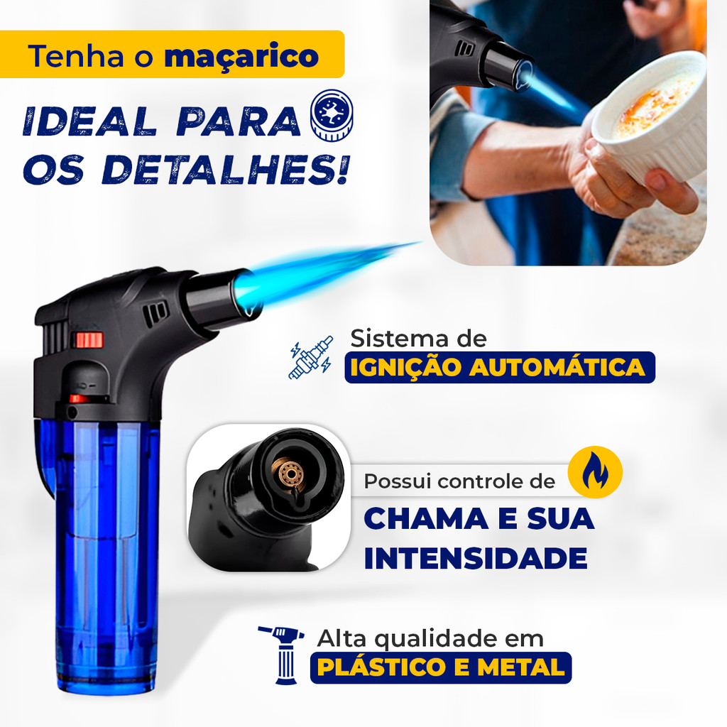 Maçarico Mini Portátil Recarregável Ultra Chama 1300 Graus atacado kit com 01/02/03 unidades sem  gás. promoção em Oferta na Shopee