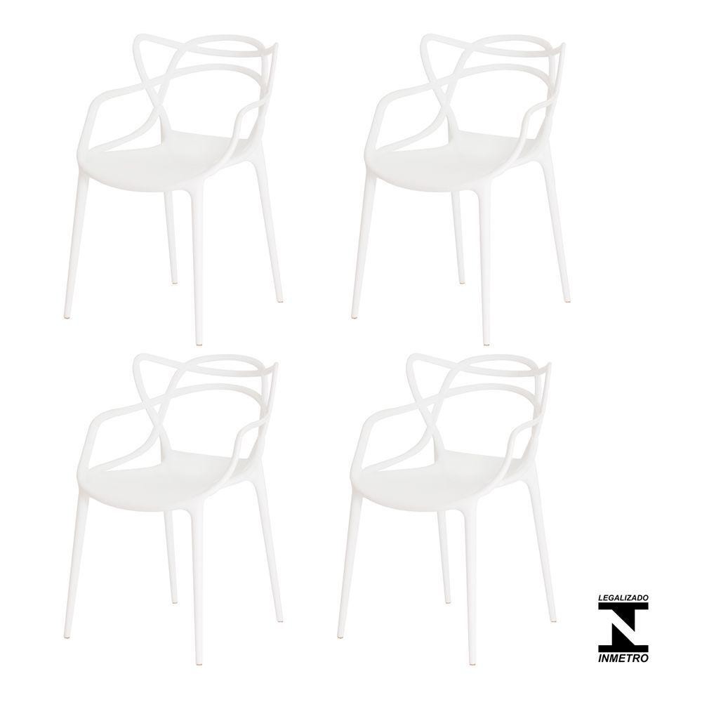 Kit 4 Cadeiras Allegra Branca Sala Cozinha Jantar em Oferta na Shopee
