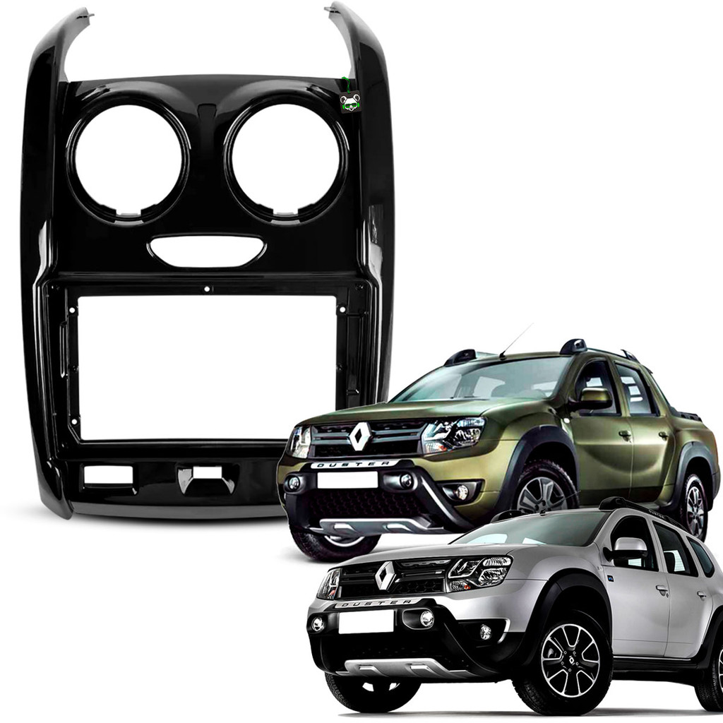 Moldura 9 Polegadas Oroch 2014 15 2016 2017 2018 2019 Duster 2015 16 2017 2018 2019 2020 Black Piano