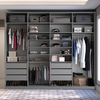 Closet Casal 100% Mdf Bp 4 Vaos 6 Gavetas Sion Urbi em Oferta na Shopee