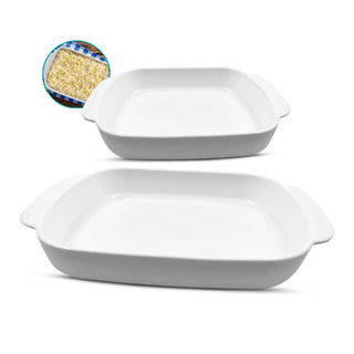 2 travessa retangular refratária 2000ML 1300ml porcelana branco marinex assadeira oxford forma em Oferta na Shopee