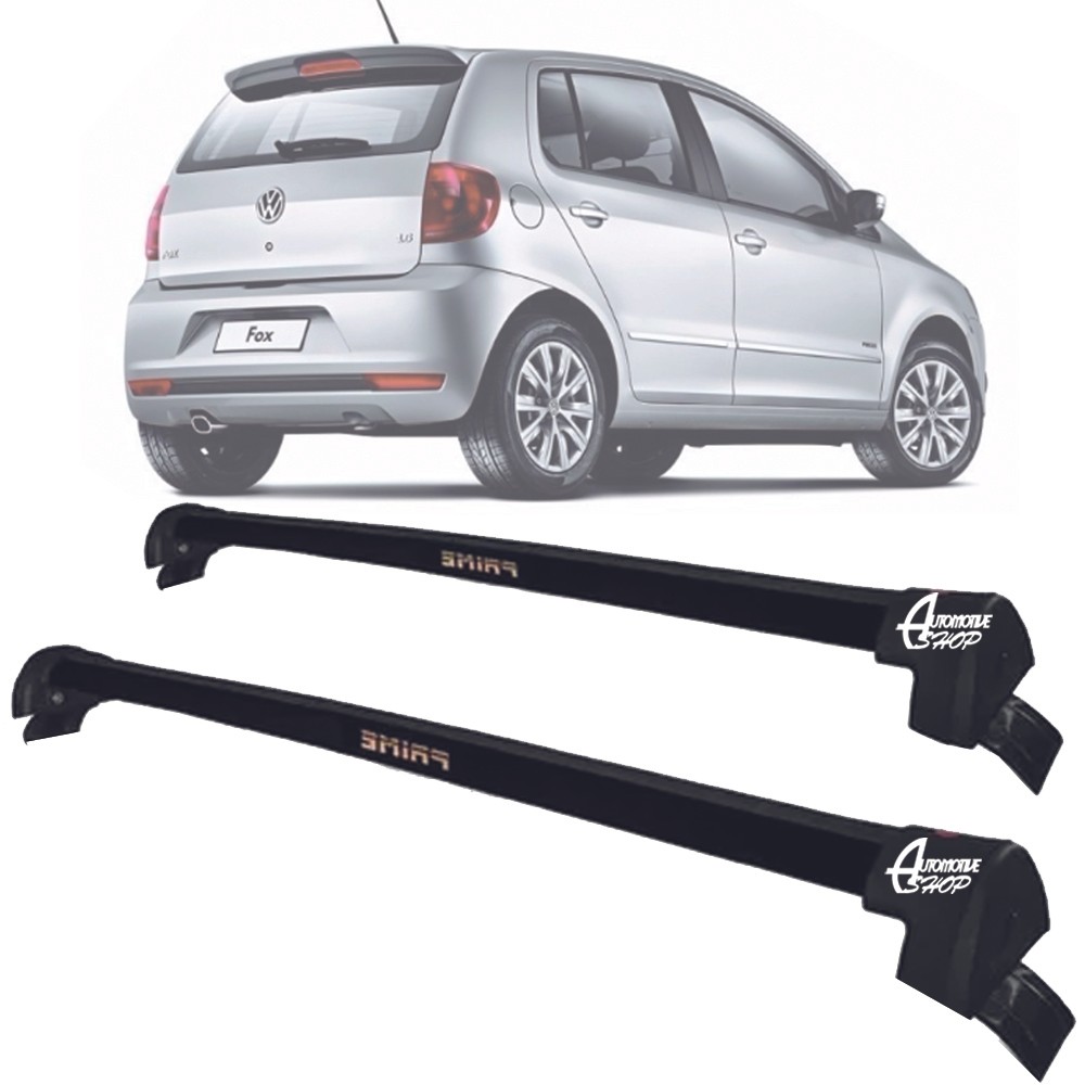 Rack Teto Aluminio Prime VW Fox 2003 até 2024 PRETO PR136
