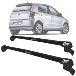 Rack Teto Aluminio Prime VW Fox 2003 até 2024 PRETO PR136