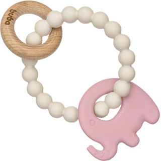 Mordedor Em Silicone E Bambu Elefante Rosa Buba em Oferta na Shopee
