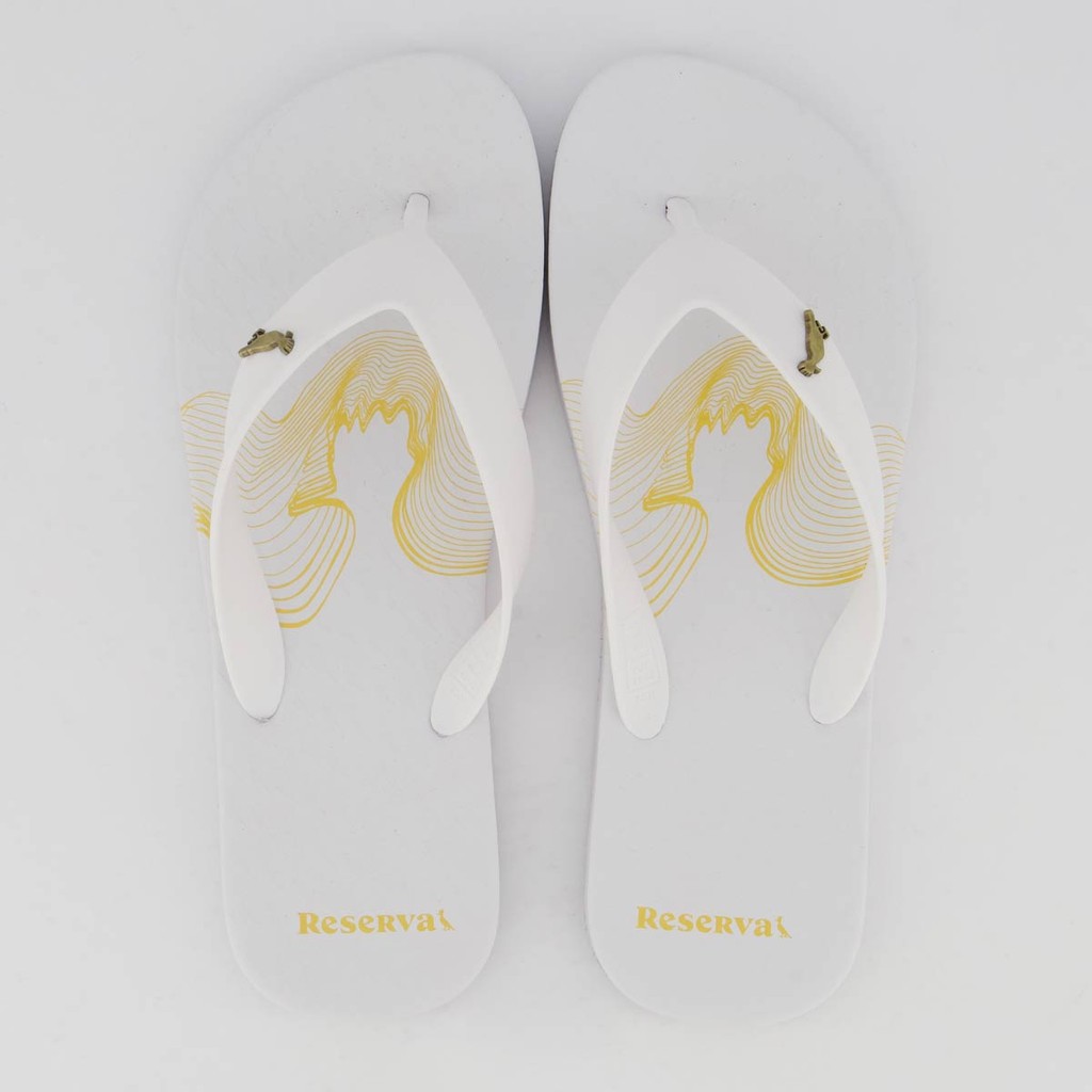 Chinelo Reserva Waves Branco e Dourado - Women Shoes
