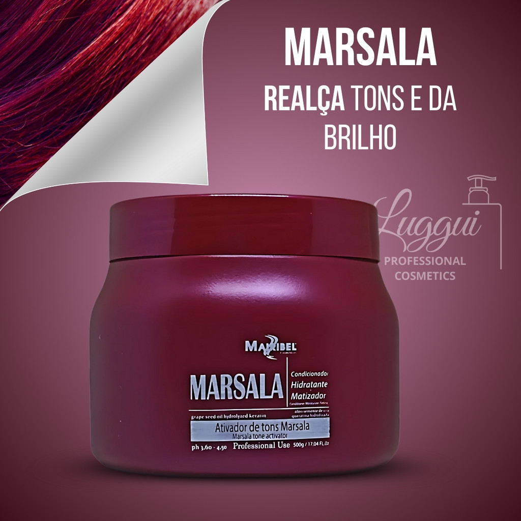 Matizador Marsala 500g Máscara de Cabelos Vermelho Marsala - Mairibel