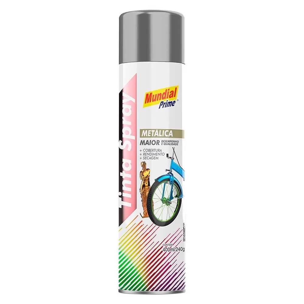  Tinta Spray 400ml Metálica Alumínio AE01000099 Mundial Prime 
