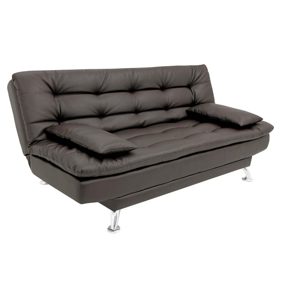 Sofá-Cama 3 Lugares Casal Premium Café em Oferta na Shopee