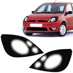 Adesivo Compativel Farol Fiesta G2 2003/2006 Mascara Negra