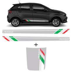 Kit Faixa Lateral Fiat Argo Italia E Adesivo Aplique Do Capo