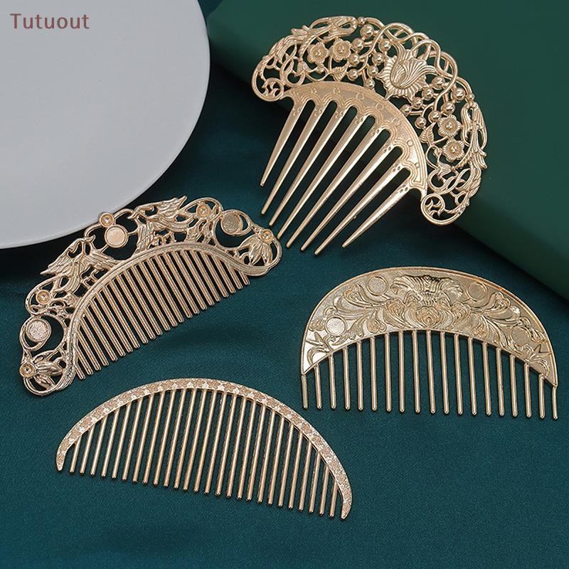 Detalhes do TUTU Chinês Hairpin Retro Pente De Cabelo Hanfu Prato Ornamento Oco Esculpido Requintado Acessórios Presentes BR