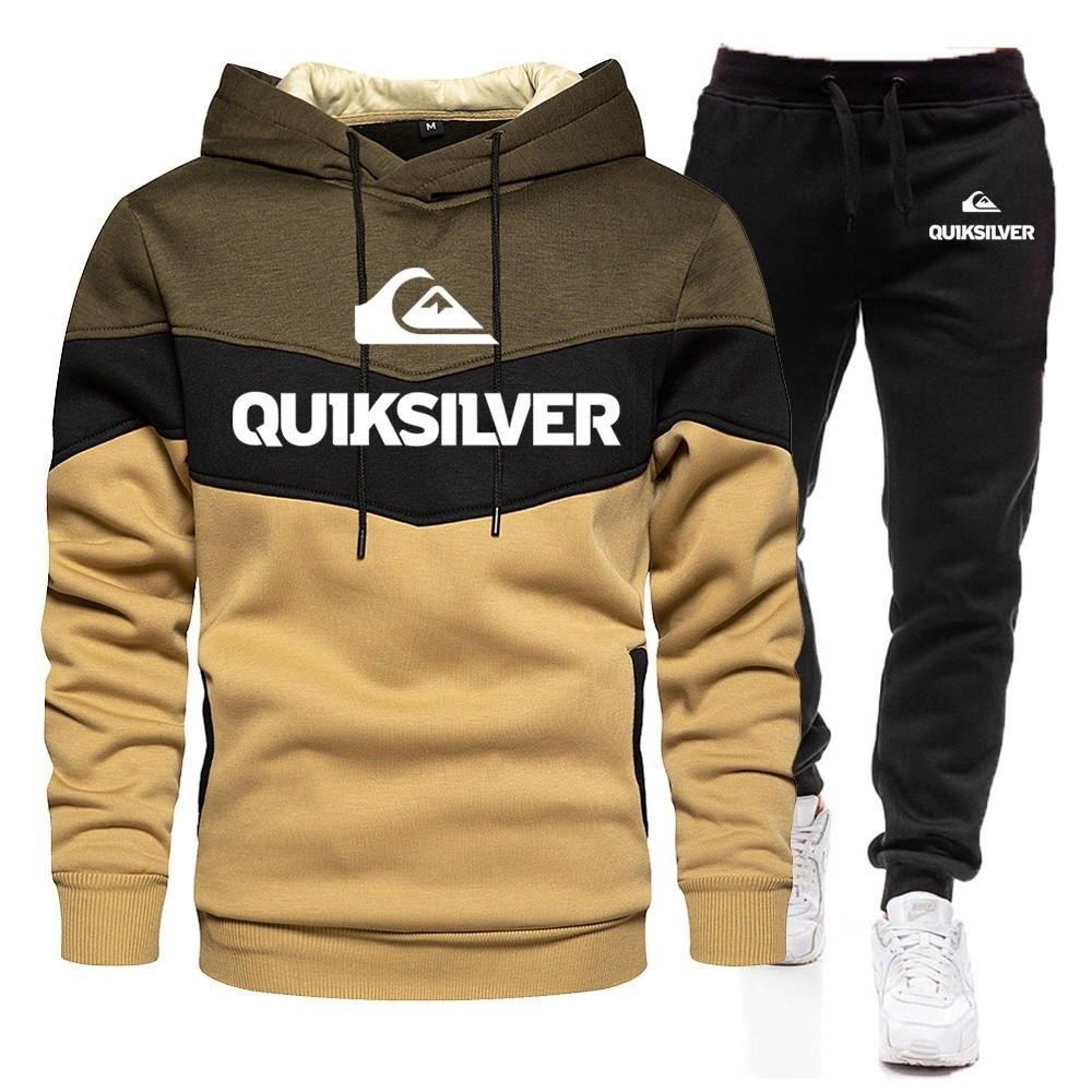 2 peças homens casual esportes hoodie mais calças terno