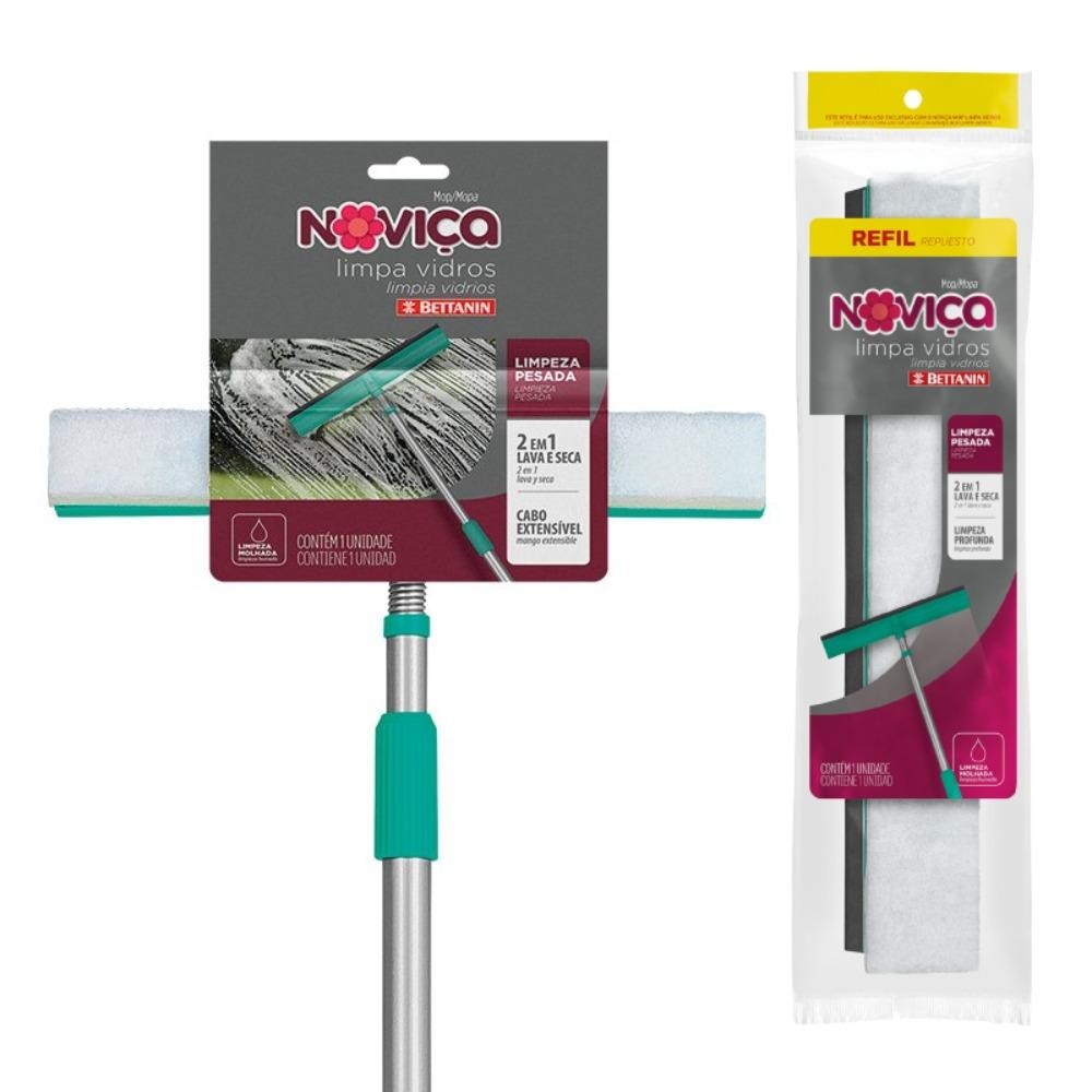 Kit Mop Limpa Vidros com Cabo e Refil Noviça Bettanin em Oferta na Shopee