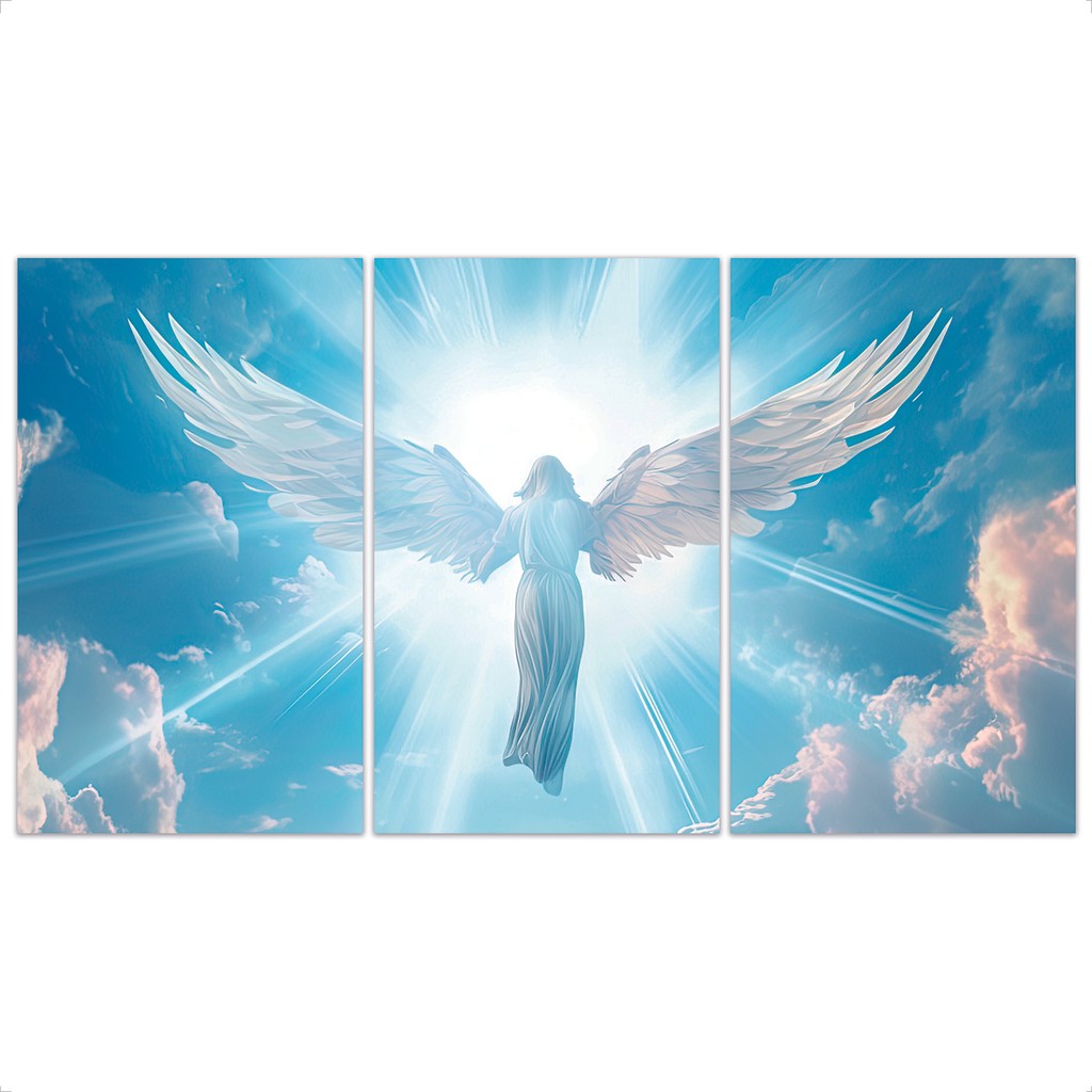 Quadro Painel Tela Placa Imagem Arcanjo Celestial Nuvens