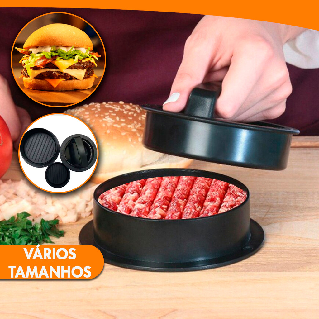 Forma Modeladora De Hamburguer Artesanal Com Base Removível Molde Prensa Vários Tamanhos