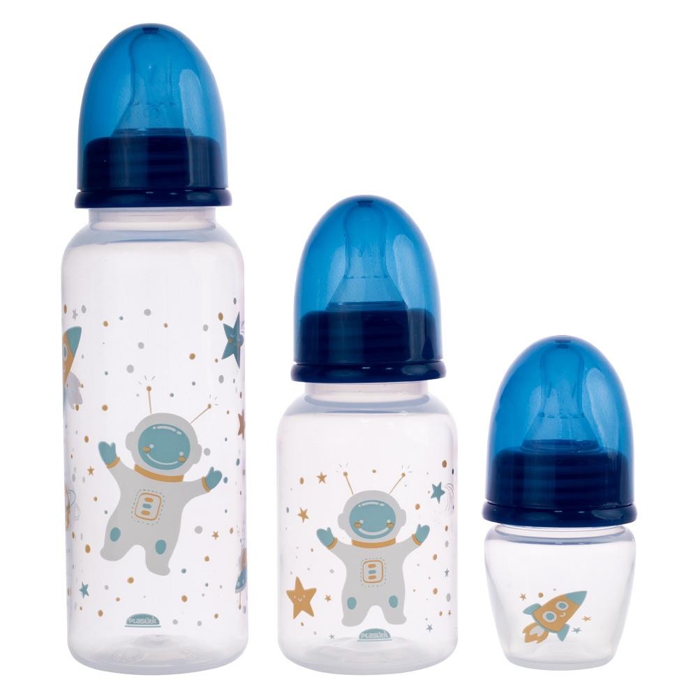 Kit 3 Mamadeira Bico Padrão 40,150,250ml Astronauta Plasutil em Oferta na Shopee
