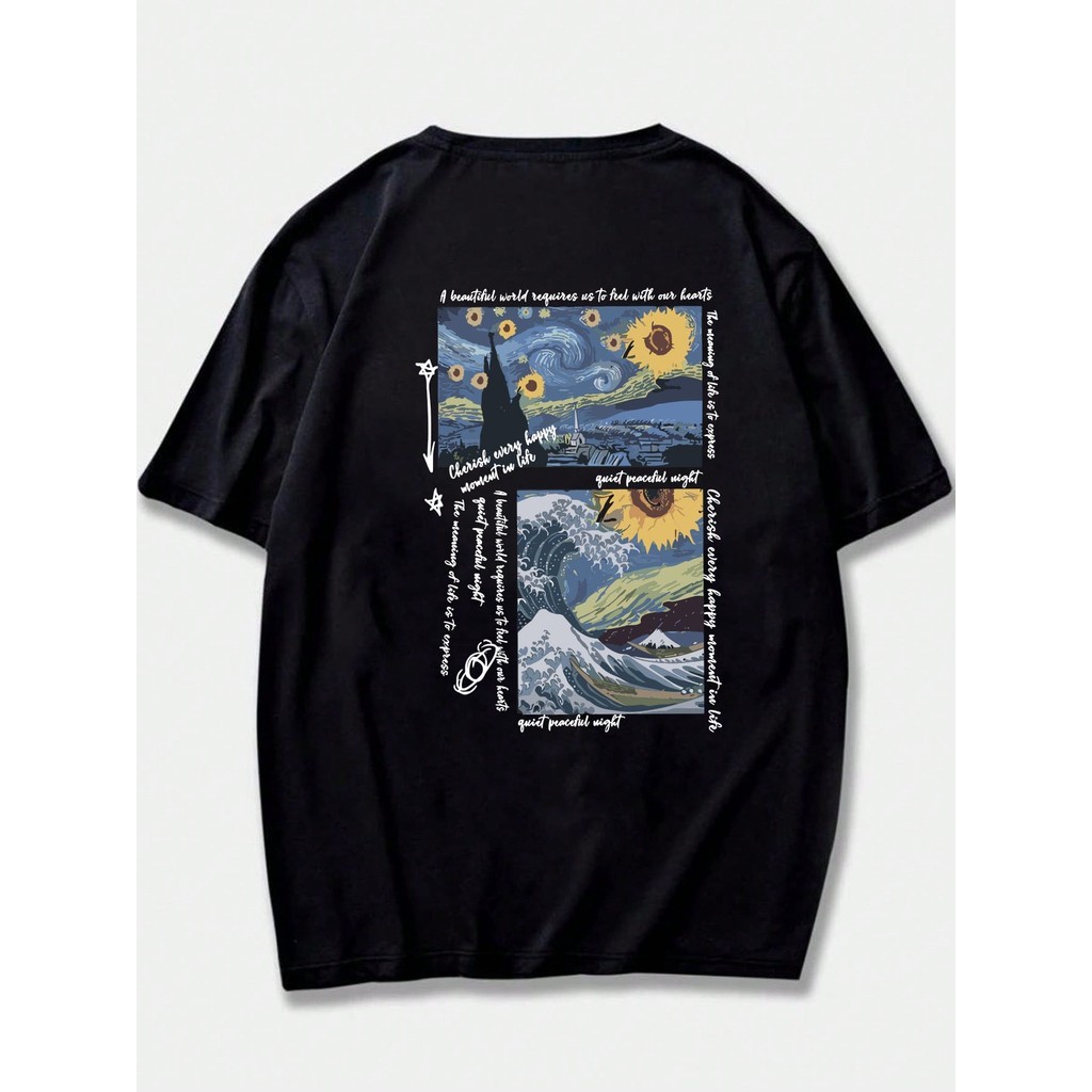[Camiseta Premium em Algodão Puro]GXG Camiseta Ondas  Unissex 100% Algodão Streetwear Lançamento Envio Varias Cores cami