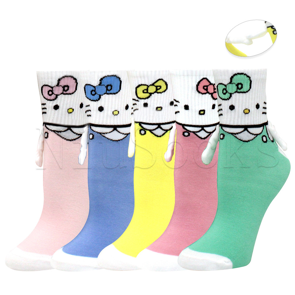 Meias Femininas Fofas De Desenho Animado , De Gato Japonês Engraçadas E Para Segurar As Mãos , Modernas Versáteis