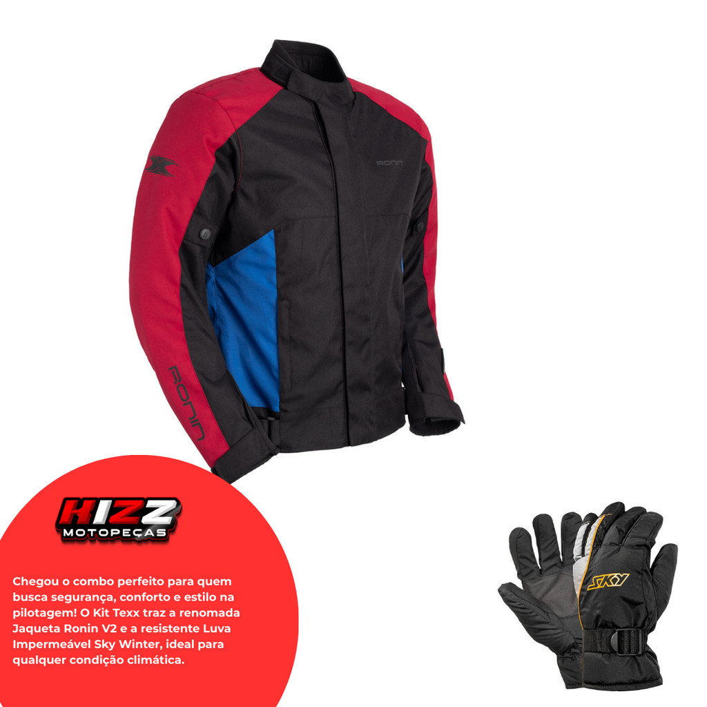 Jaqueta Texx Ronin V2 + Luva Motoqueiro Sky