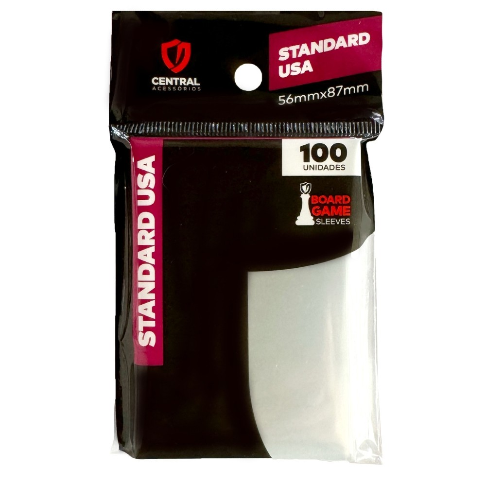 SLEEVE STANDARD USA 56X87mm TRANSPARENTE CENTRAL 100UN BOARD GAMES PROTETOR DE CARTAS ACESSÓRIOS TCG em Oferta na Shopee