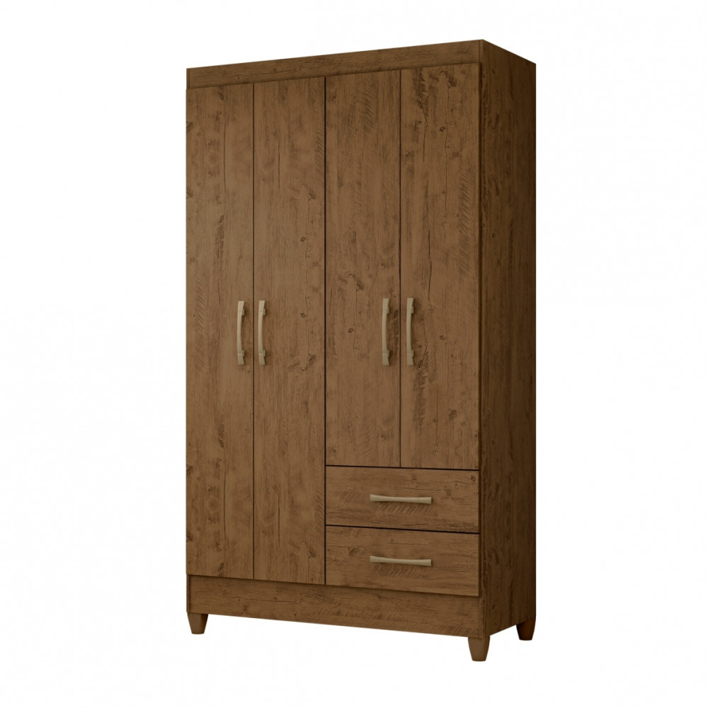 Guarda Roupa Solteiro 4 Portas e 2 Gavetas Chile Moval em Oferta na Shopee