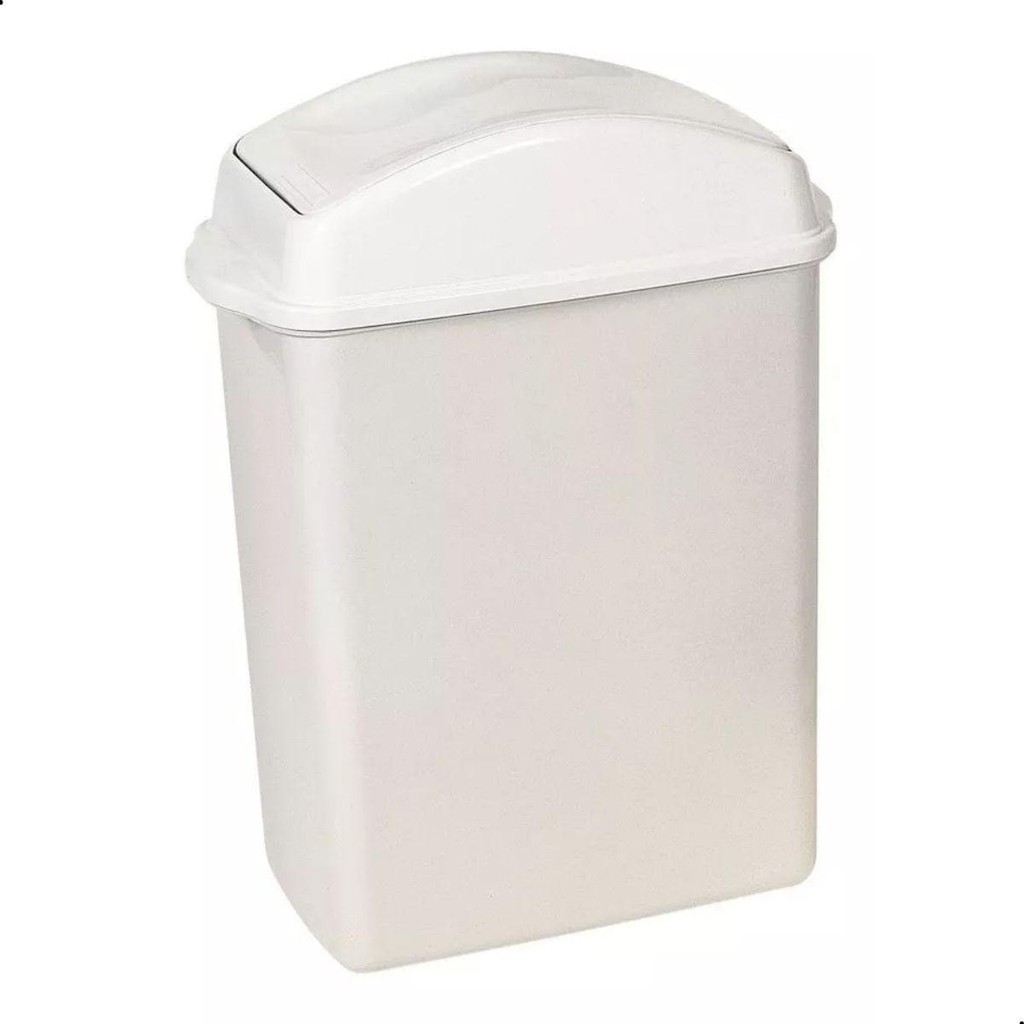 Lixeira Basculante Plástica 20,5L Branca Sanremo em Oferta na Shopee