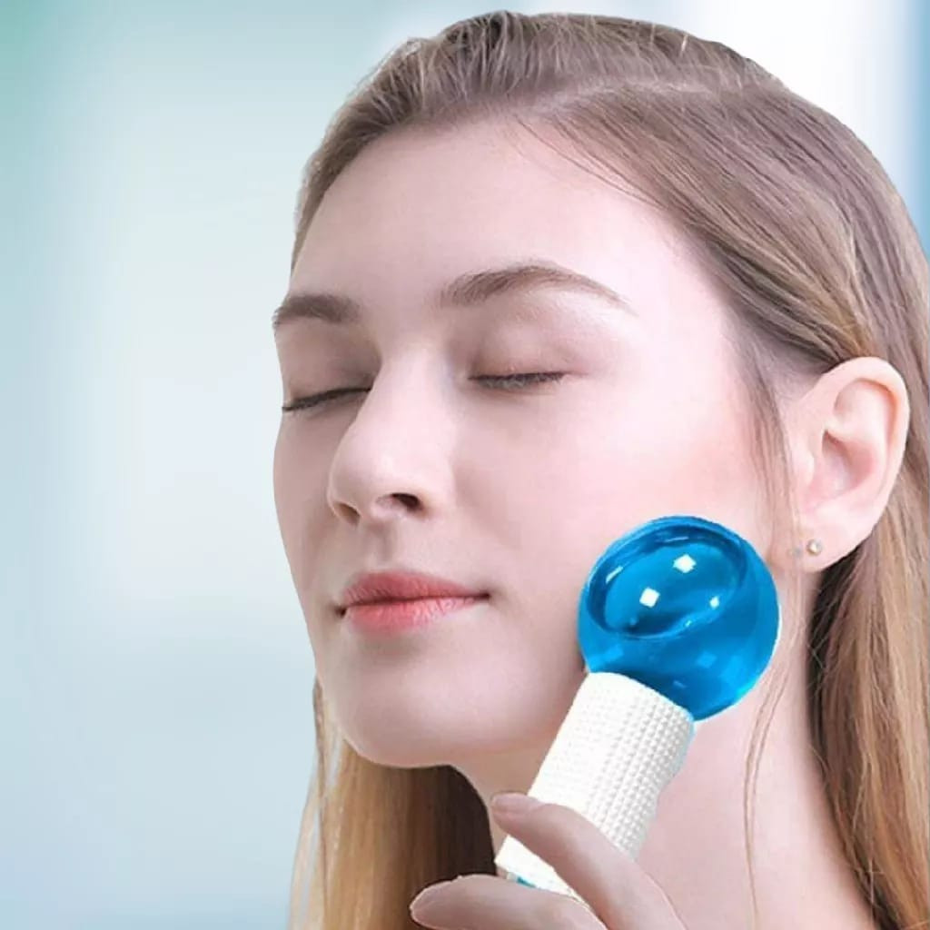 Kit Esfera Massagem Facial Cílios Spa Gelada Cromoterapia Cristal Anti Aging Profissional Estética