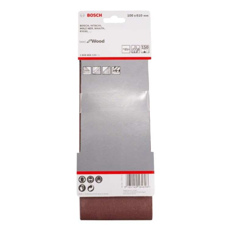 Lixa de Cinta Madeira Grão 150 100x610mm X440 Best For Wood Bosch 2608606133