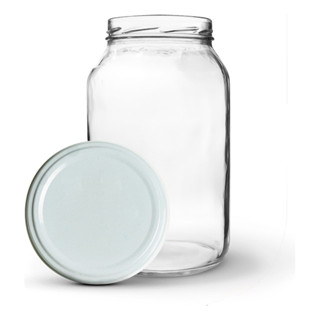 4 Potes De Vidro Conserva 3lts Com Tampas Metálicas Cor Branco em Oferta na Shopee