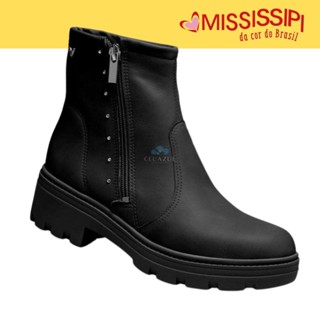 Bota Feminina Mississipi Berteli Tratorada Ziper Conforto em Oferta na Shopee
