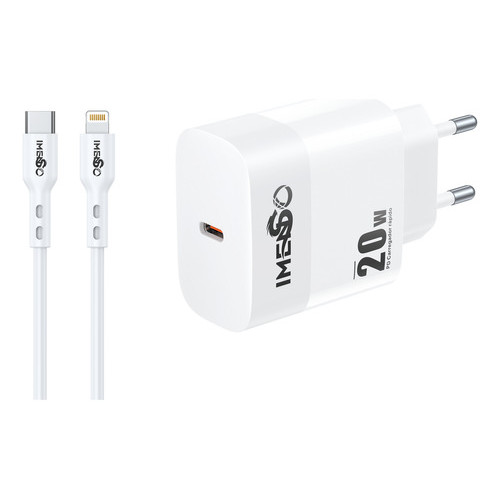 Carregador Imenso Original C/ 1 Saída Type-c Bivolt C/ Cabo Lightning iPhone 6/7/8/X/11/12/13/14 20w Turbo em Oferta na Shopee