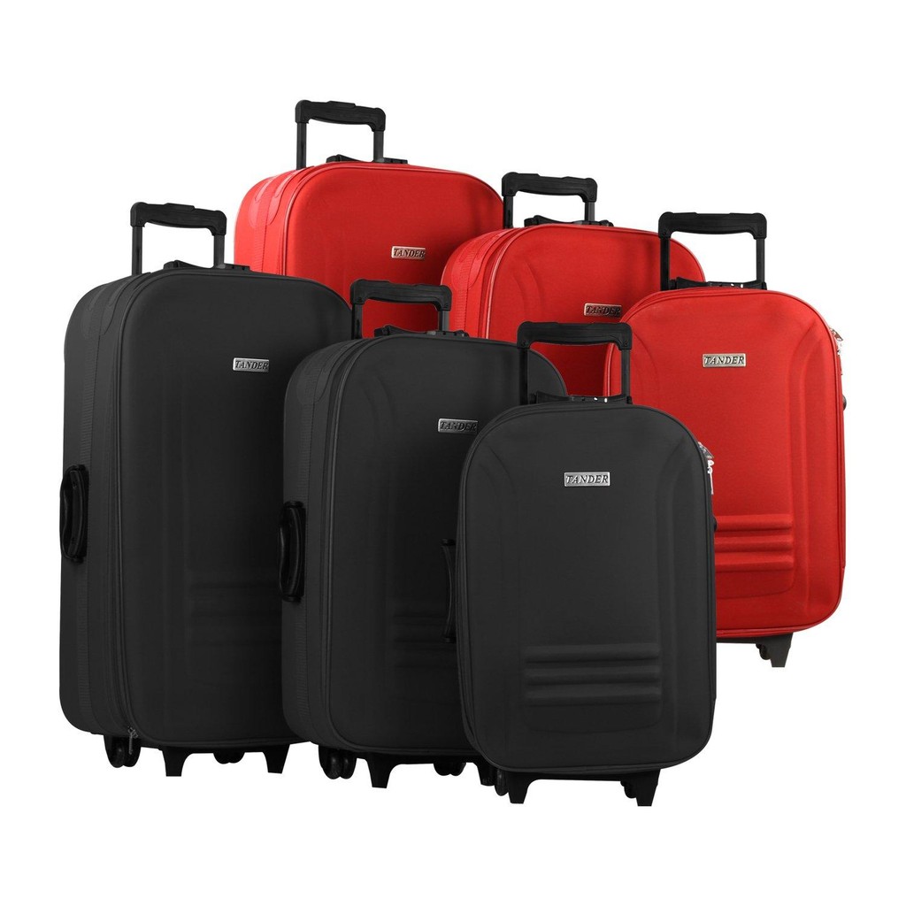 Kit Jogo Mala de Viagem com 3 Peças Poliéster - TJMVP - Vermelho em Oferta na Shopee