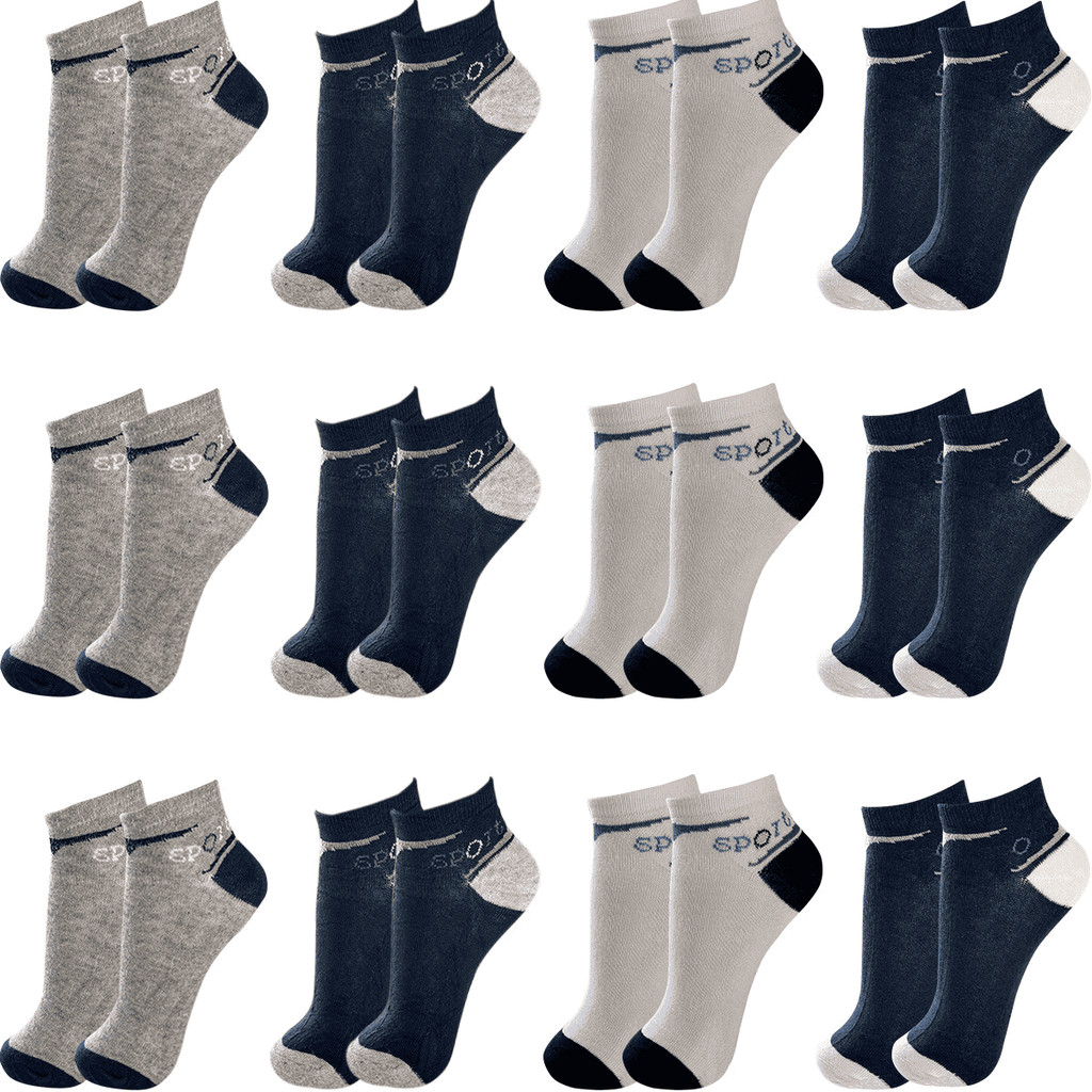 Meia Masculina Sporte Adulto Cano Curto Kit 12 Pares