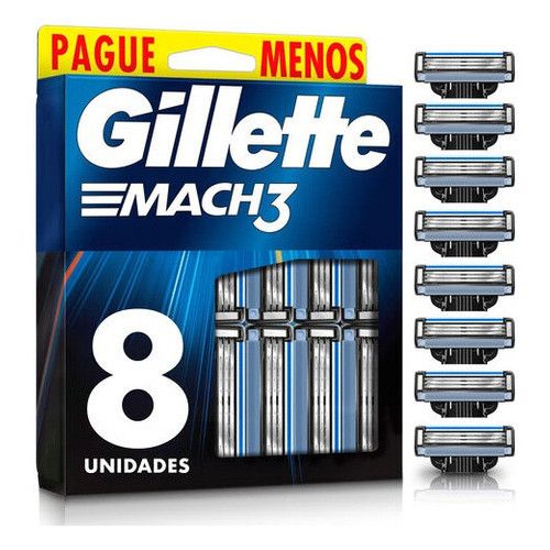 Carga Gillette Mach3 Regular Leve 8 Pague 6
