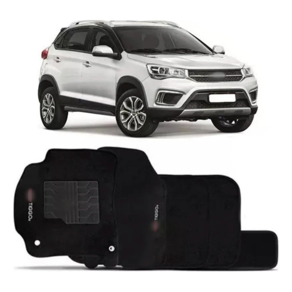 Kit de tapetes 5 peças específico Tiggo 2 2018 19 20 21 2022 Carpete