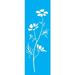 Stencil Opa 10 x 30 cm - Flor Cosmos - 1719