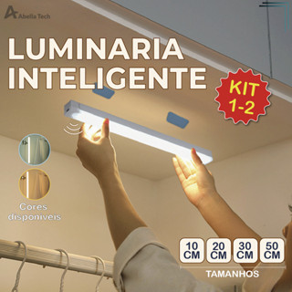 Smart Luminária Inteligente Ultra LED com sensor de movimento sem fio e Recarregável USB fino barra 10/20/30/50cm em Oferta na Shopee